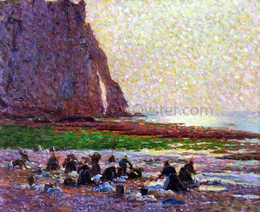Claude-Emil Schuffenecker Laundresses by the Sea at Etretat - Canvas Print