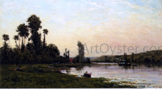 Hippolyte Camille Delpy Laundresses by the Sea at Etretat - Canvas Print