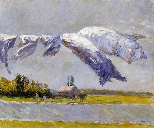 Gustave Caillebotte Laundry Drying, Petit Gennevilliers - Canvas Print