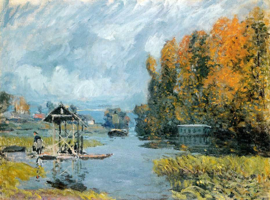 Alfred Sisley Laundry Houses at Bougival - Canvas Print