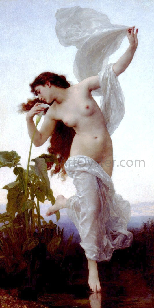 William Adolphe Bouguereau L'aurore (also known as Dawn) - Canvas Print