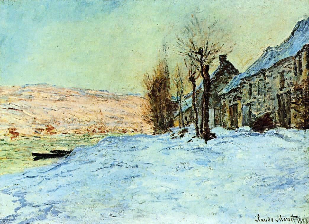 Claude Oscar Monet Lavacourt, Sun and Snow - Canvas Print