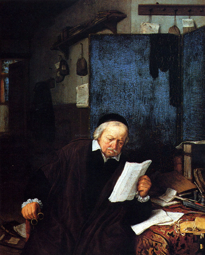 Adriaen Van Ostade Lawyer In His Study - Canvas Print