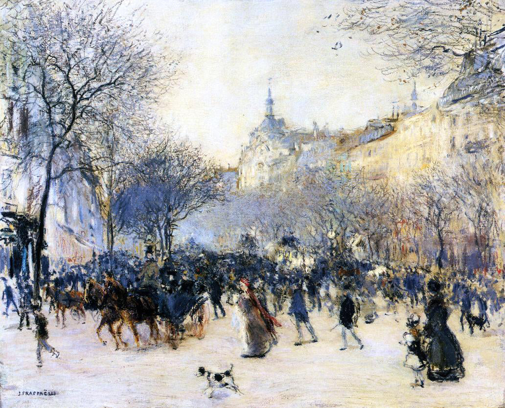 Jean-Francois Raffaelli Le Carrefour Drouot - Canvas Print