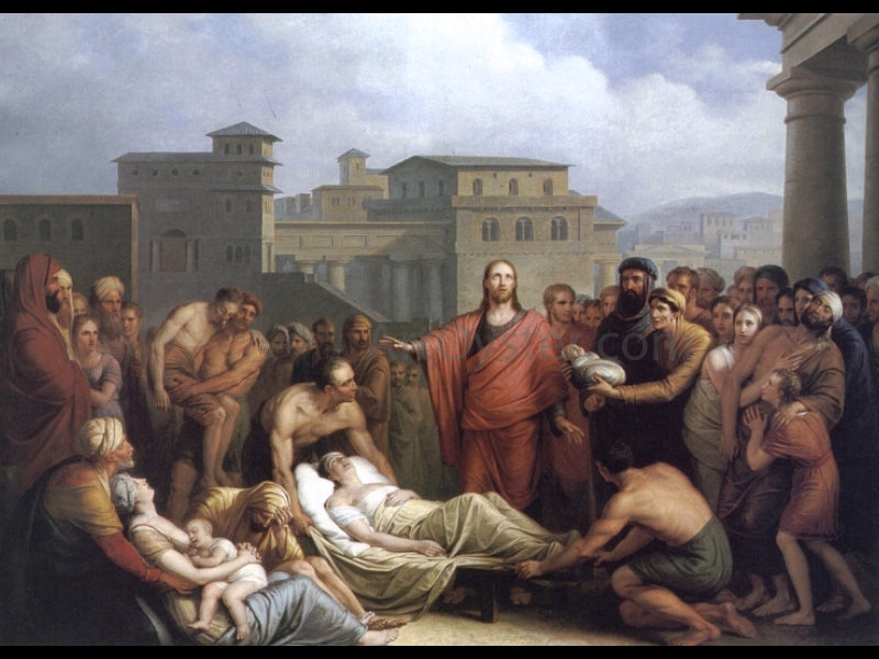 Mathieu Ignace Van Bree Le Christ Guerissant un Malade - Canvas Print