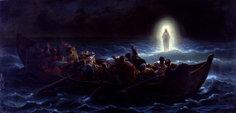 Charles Francois Jalabert Le Christ Marchant Sur La Mer - Canvas Print