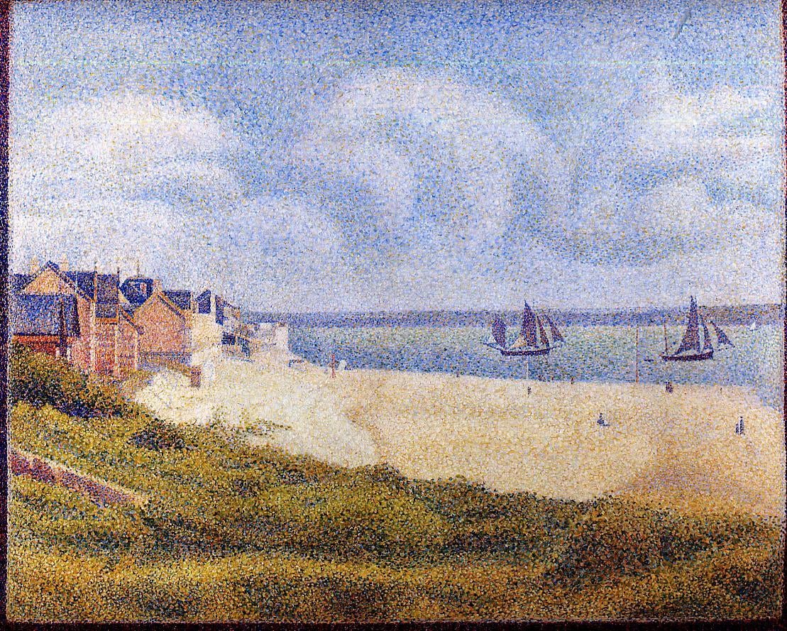 Georges Seurat Le Crotoy, Downstream - Canvas Print