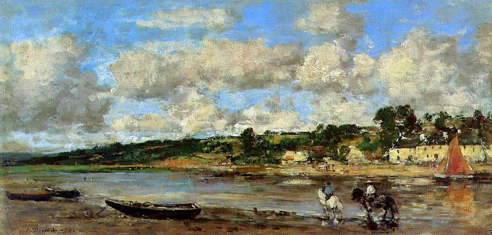 Eugene-Louis Boudin Le Faou, Banks of the River - Canvas Print
