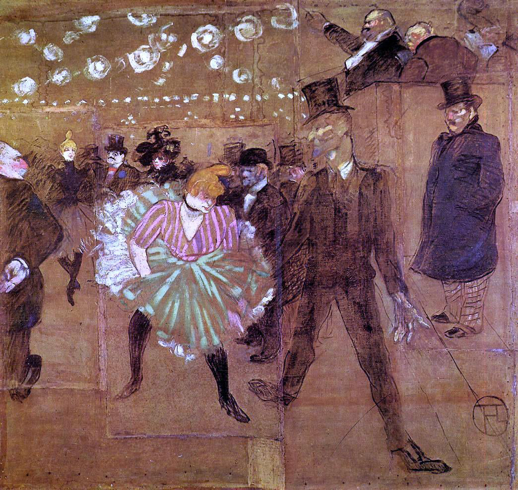 Henri De Toulouse-Lautrec Le Goulue Dancing with Valentin-le-Desosse - Canvas Print
