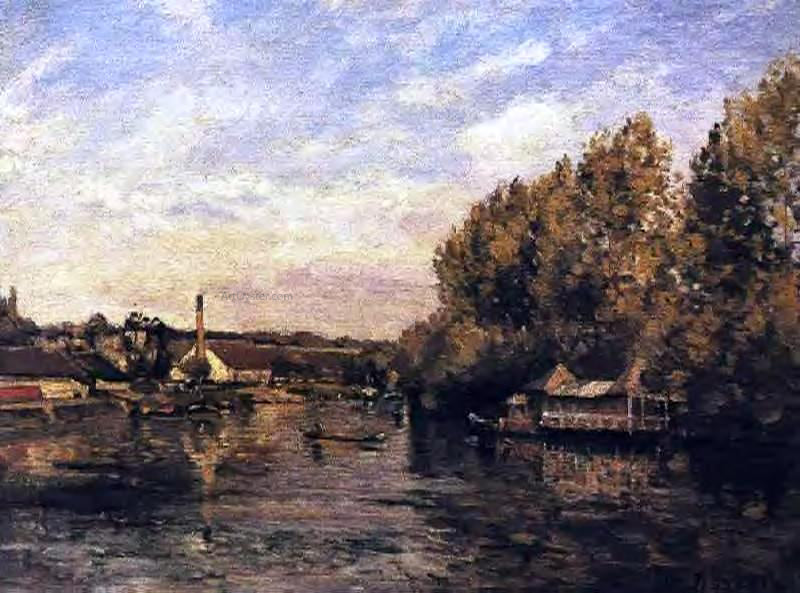 Camille Pissarro Le Grenouillere at Bougival - Canvas Print