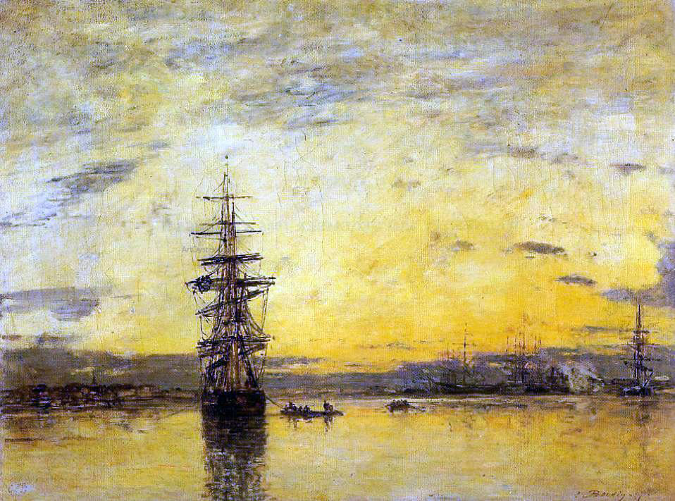 Eugene-Louis Boudin Le Havre - Bassin de l'Eure - Canvas Print