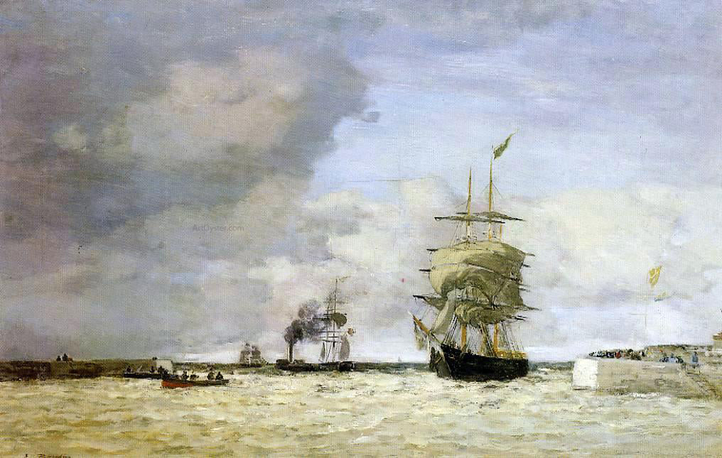 Eugene-Louis Boudin Le Havre, Entrance to the Port - Canvas Print