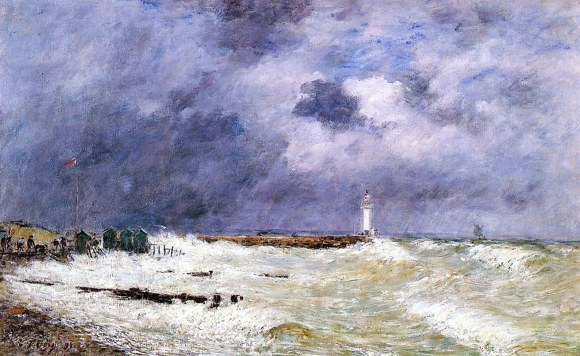 Eugene-Louis Boudin Le Havre, Heavy Winds off of Frascati - Canvas Print