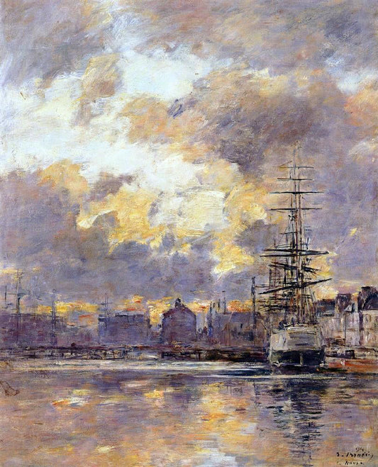 Eugene-Louis Boudin Le Havre, le Bassin du Commerce - Canvas Print