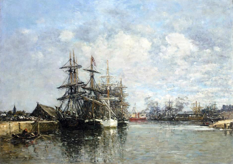 Eugene-Louis Boudin Le Havre, the Boat Basin - Canvas Print