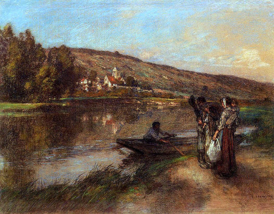 Leon Augustin L'hermitte) Le Passeur - Canvas Print