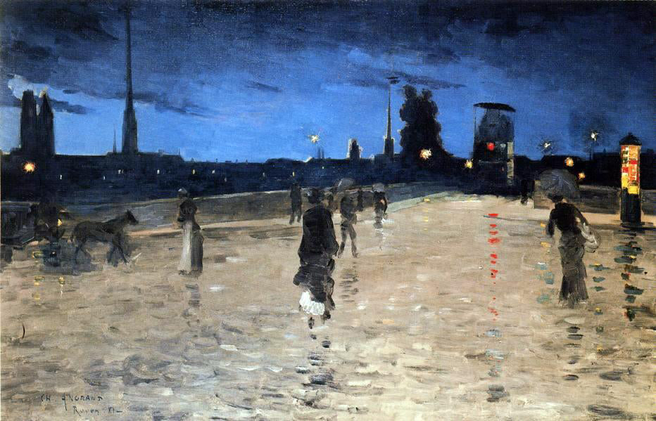 Charles Angrand Le Pont de Pierre, Rouen - Canvas Print