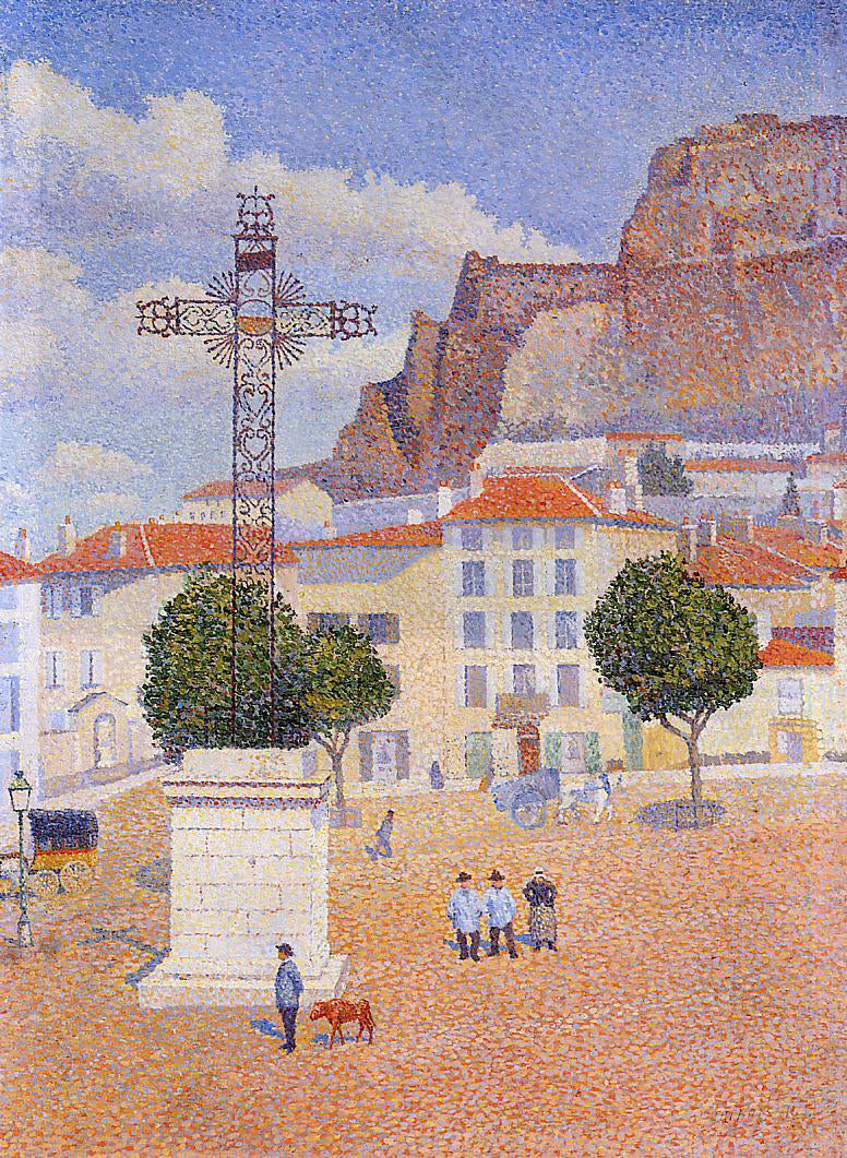 Albert Dubois-Pillet Le Puy: The Sunny Plaza - Canvas Print