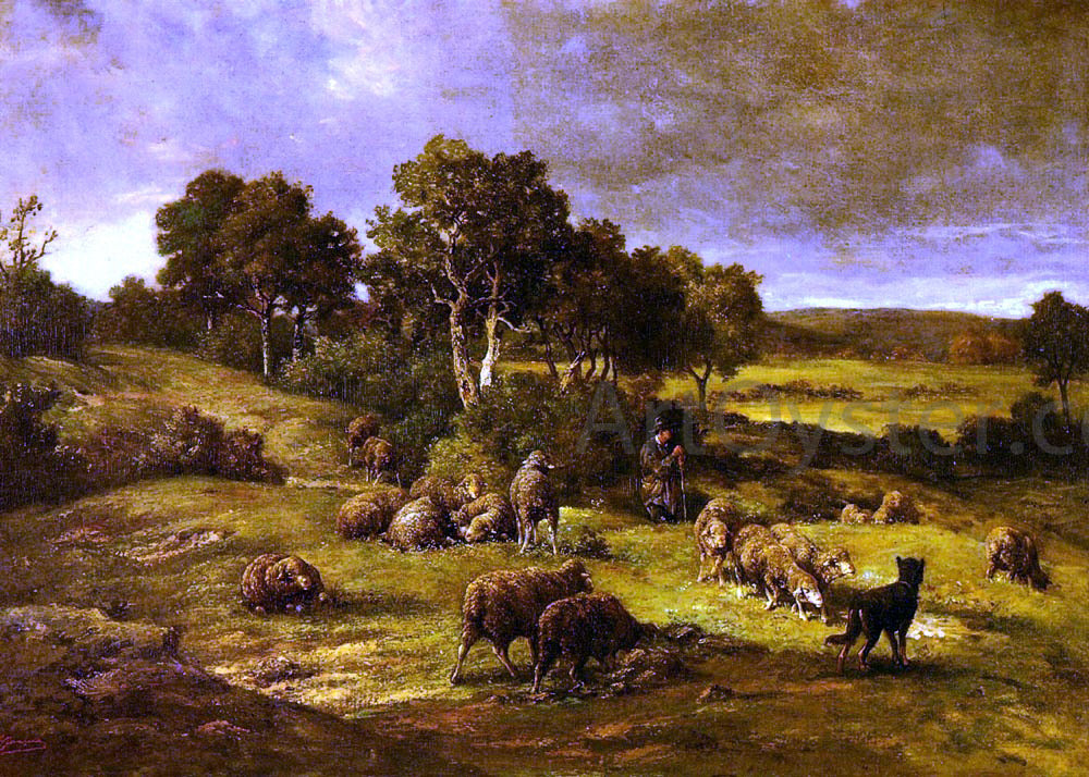Charles Emile Jacque Le Troupeau - Canvas Print