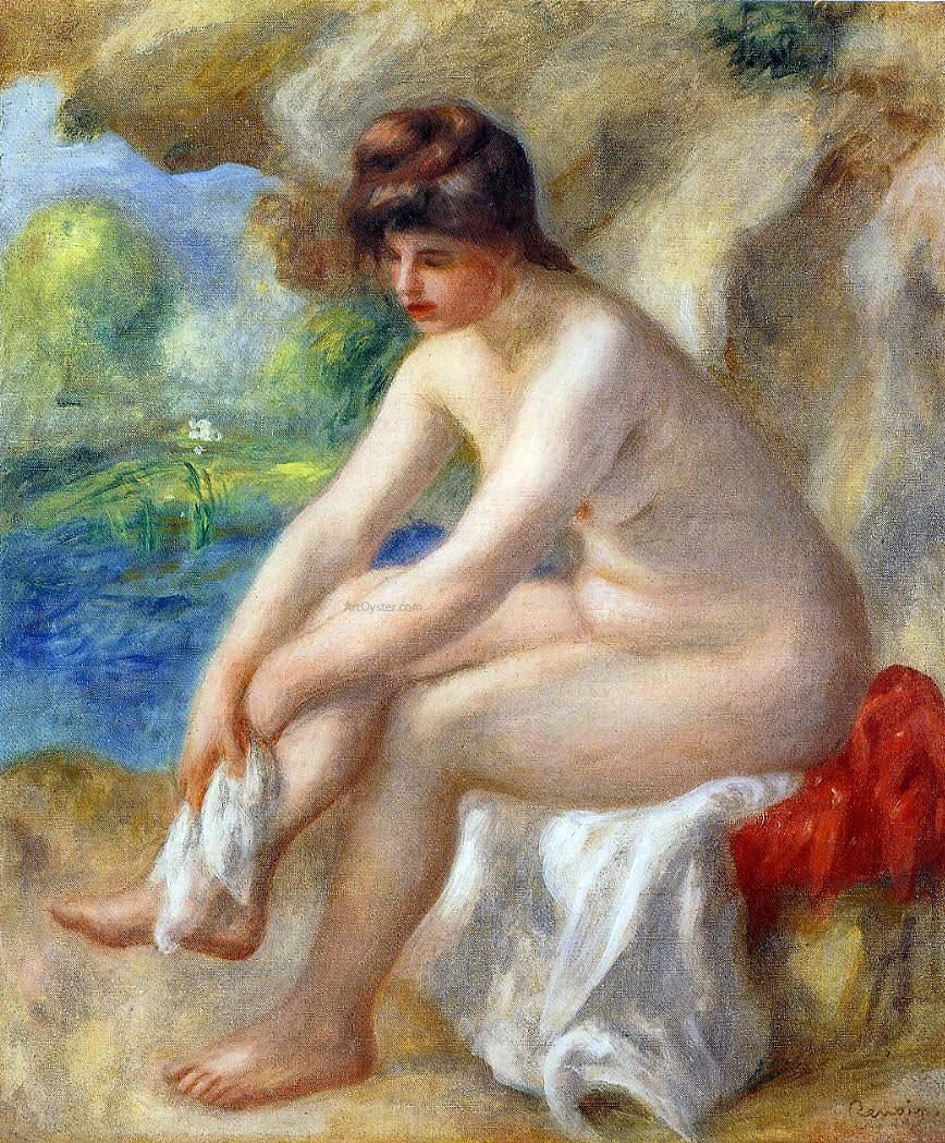 Pierre Auguste Renoir Leaving the Bath - Canvas Print