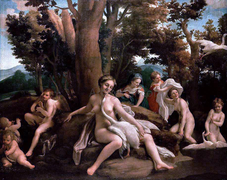 Correggio Leda with the Swan - Canvas Print