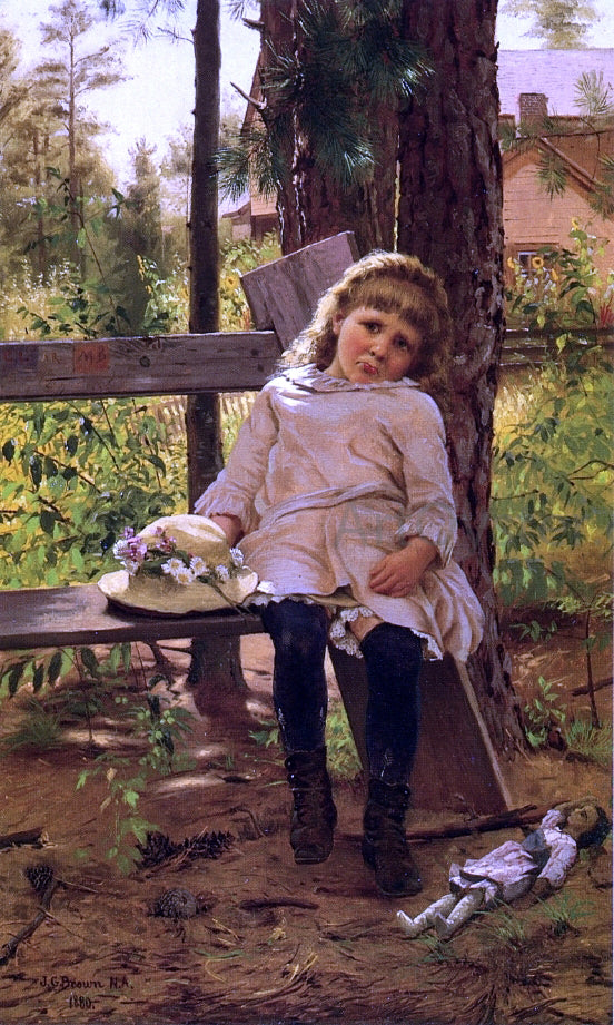 John George Brown Left Behind - Canvas Print