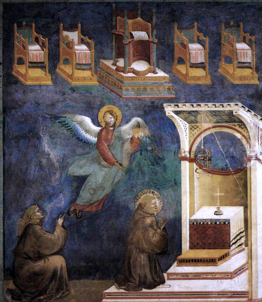 Giotto Di Bondone Legend of St Francis: 9. Vision of the Thrones (Upper Church, San Francesco, Assisi) - Canvas Print
