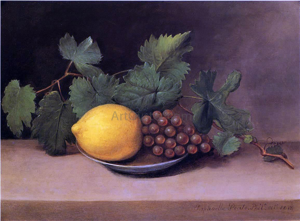 Raphaelle Peale Lemon and Grapes - Canvas Print