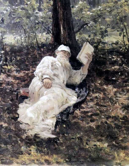 Ilia Efimovich Repin Leo Tolstoy in the forest - Canvas Print