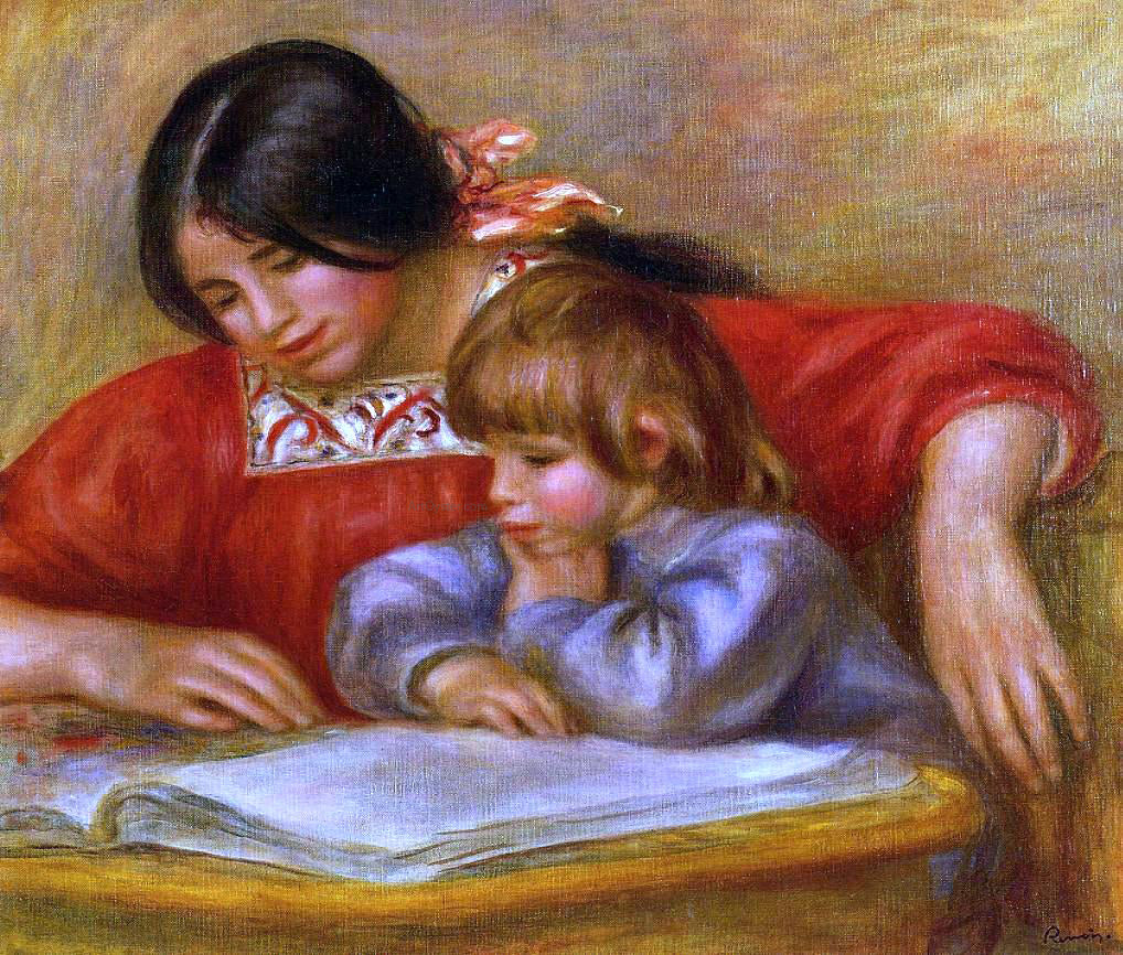 Pierre Auguste Renoir Leontine and Coco - Canvas Print
