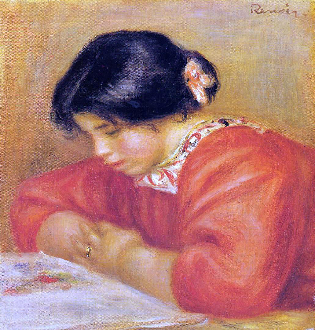 Pierre Auguste Renoir Leontine Reading - Canvas Print