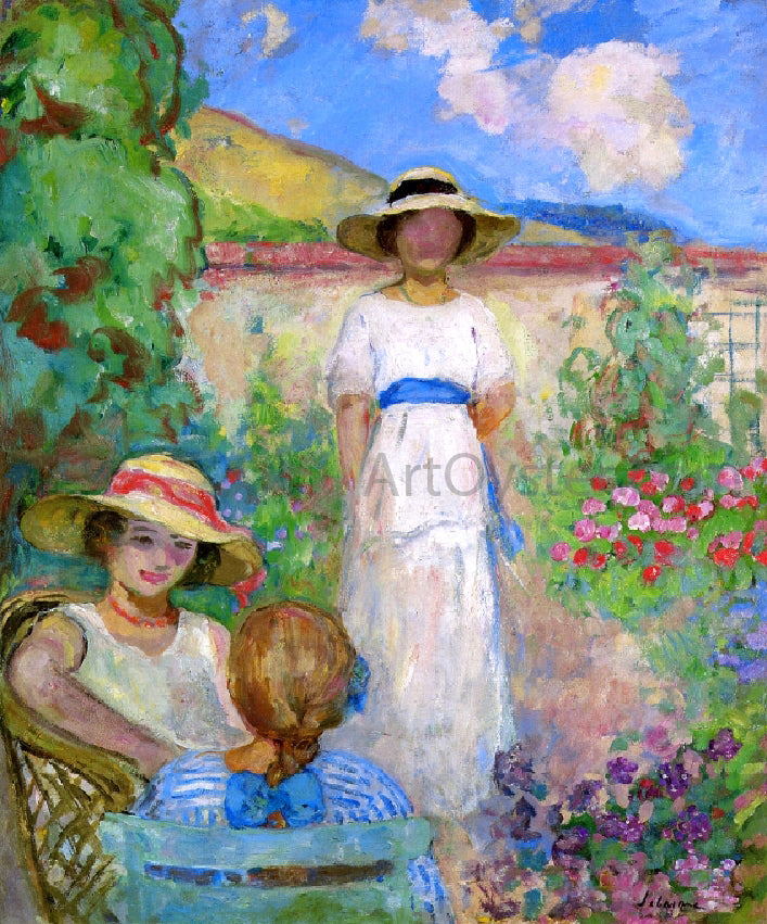 Henri Lebasque Les Andelys, Three Girls in a Garden - Canvas Print