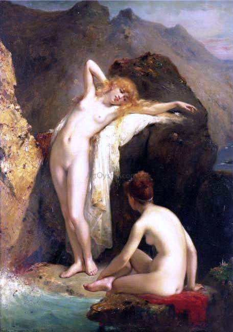 Pierre Joseph Coomans Les Baigneuses - Canvas Print