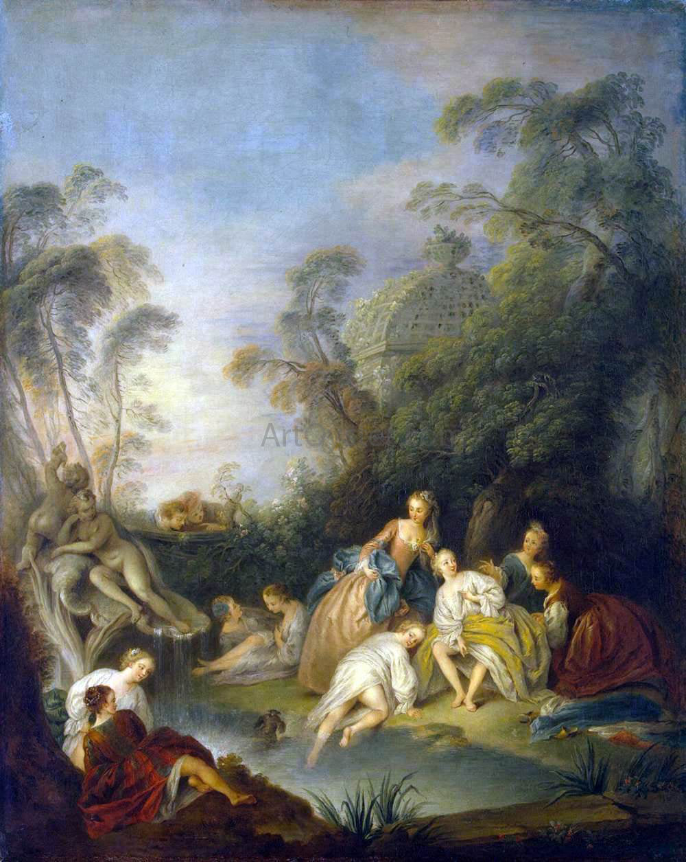 Jean Joseph Pater Les Baigneuses (The Bathers) - Canvas Print