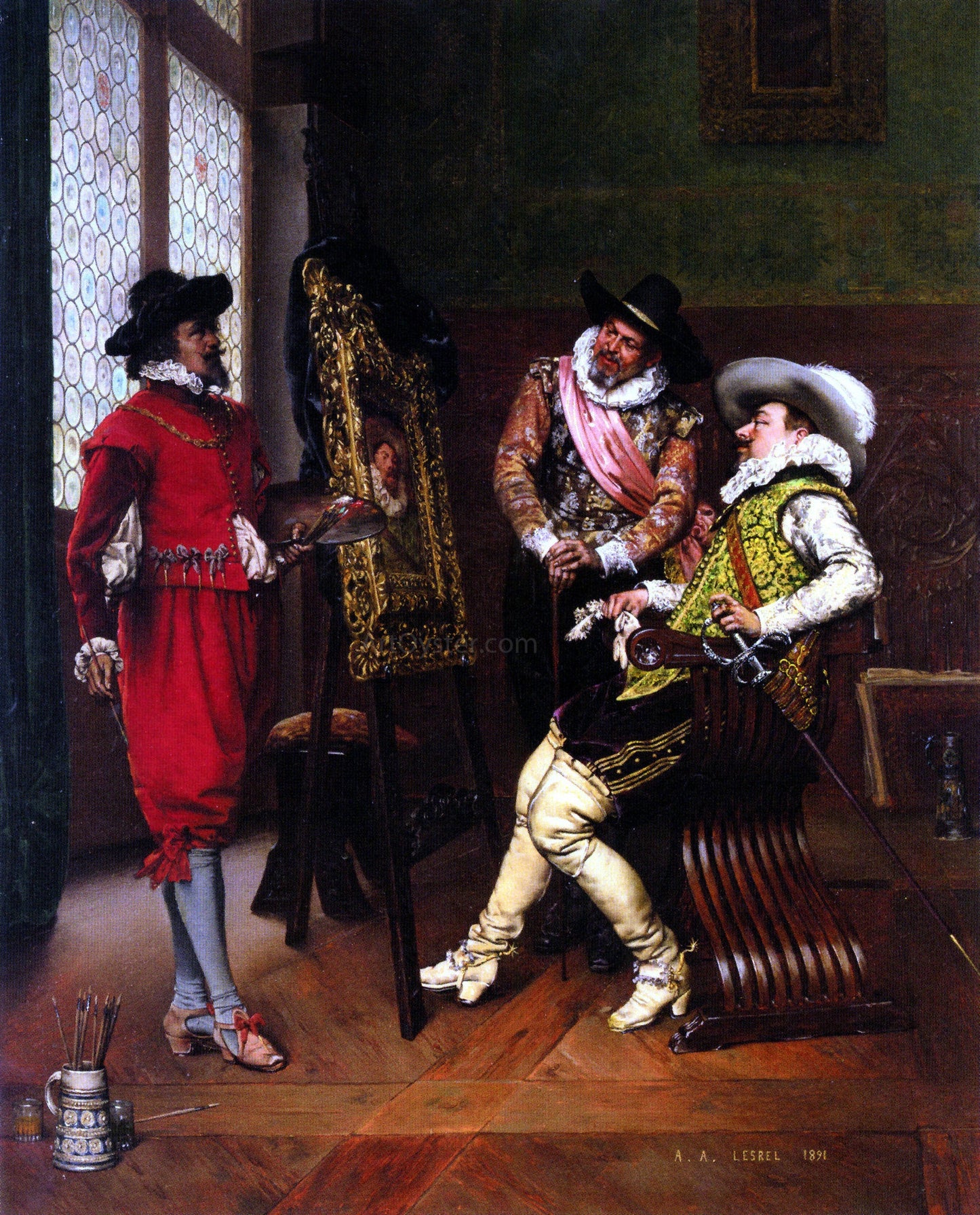 Adolphe Alexandre Lesrel Les Critiques - Canvas Print