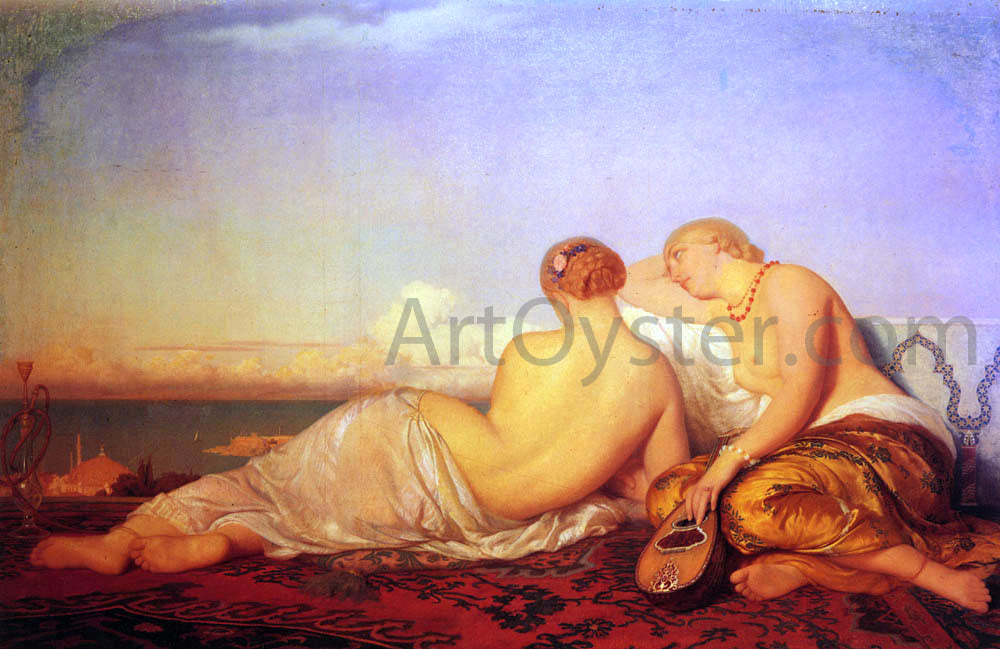 Antoine Ernest Hebert Les Deux Odalisques Contemplant Le Bosphore - Canvas Print