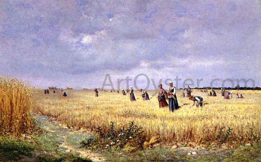 Armand Beauvais Les Glaneuses Dans Les Chaumes-Berry - Canvas Print