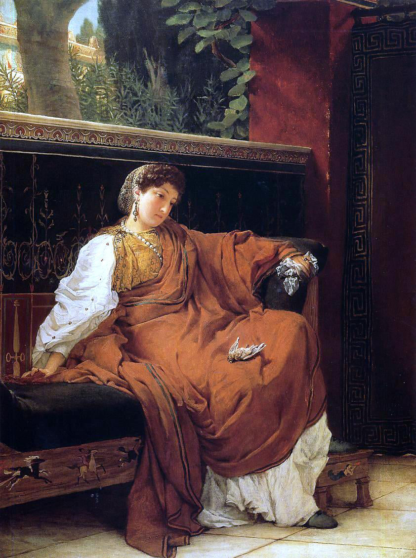 Sir Lawrence Alma-Tadema Lesbia Weeping over a Sparrow - Canvas Print