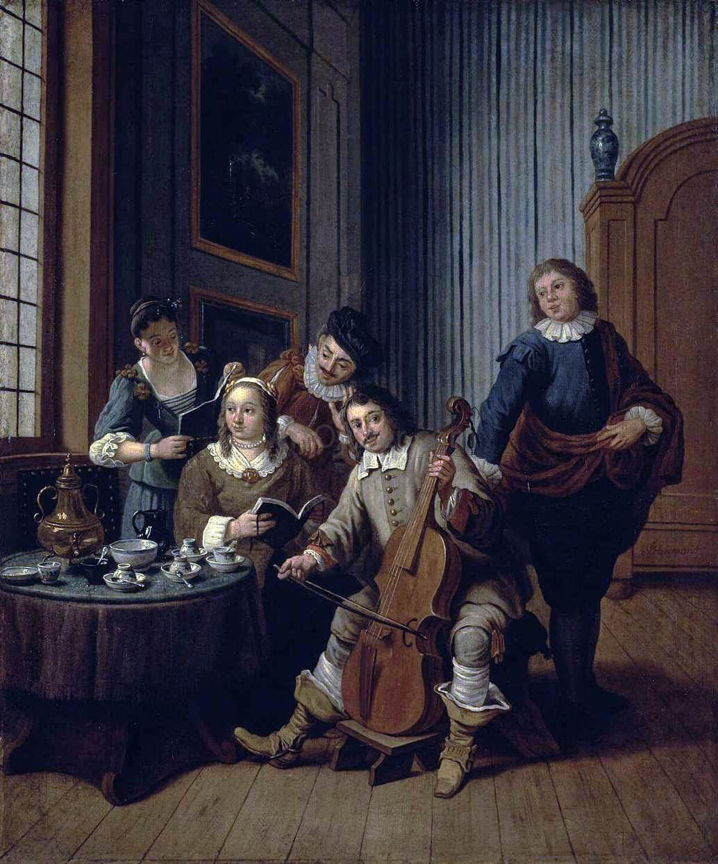 II Jan Horemans Lesson of Singing - Canvas Print