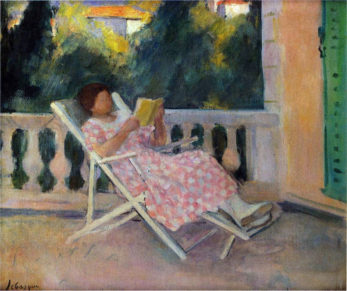 Henri Lebasque A Lesson on the Terrace - Canvas Print