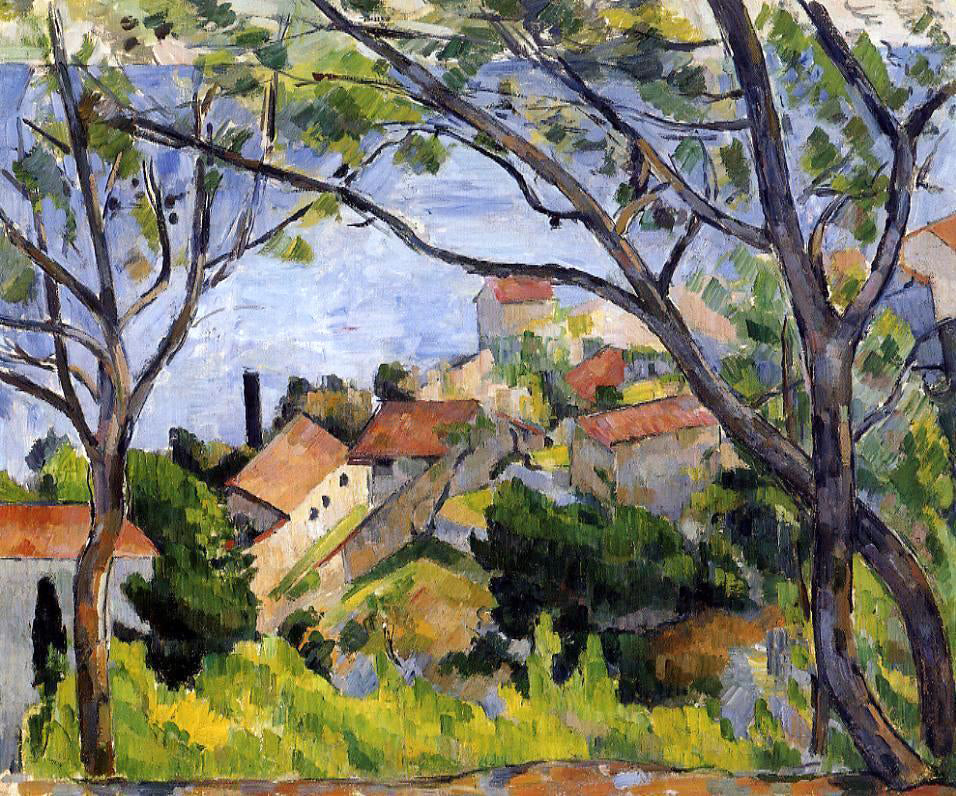 Paul Cezanne L'Estaque, View Through the Trees - Canvas Print