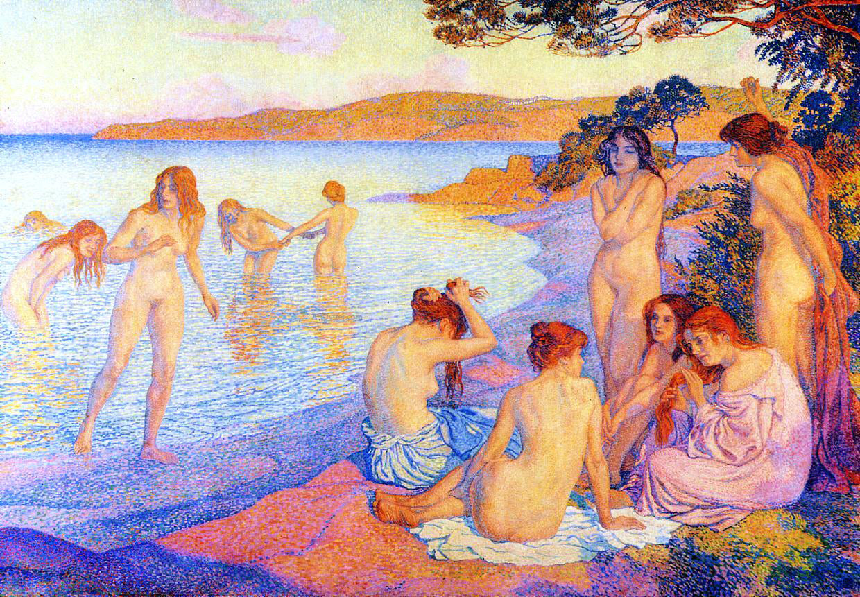 Theo Van Rysselberghe L'Heure Embrasee - Canvas Print