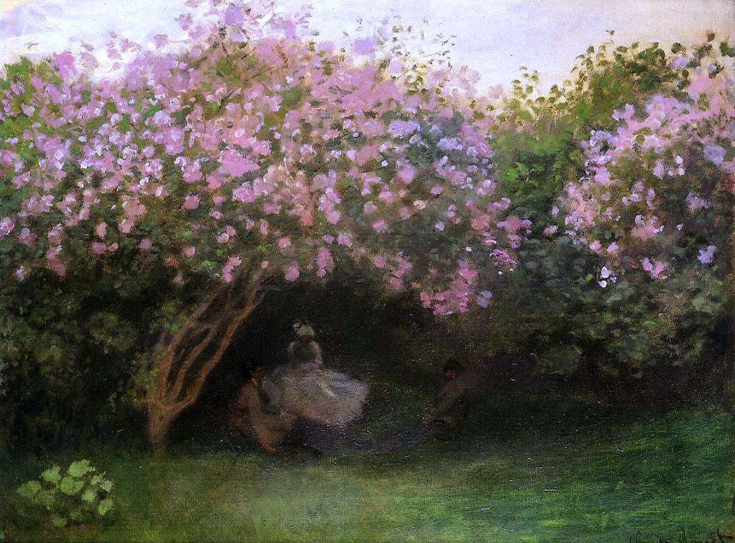 Claude Oscar Monet Lilacs, Grey Weather - Canvas Print