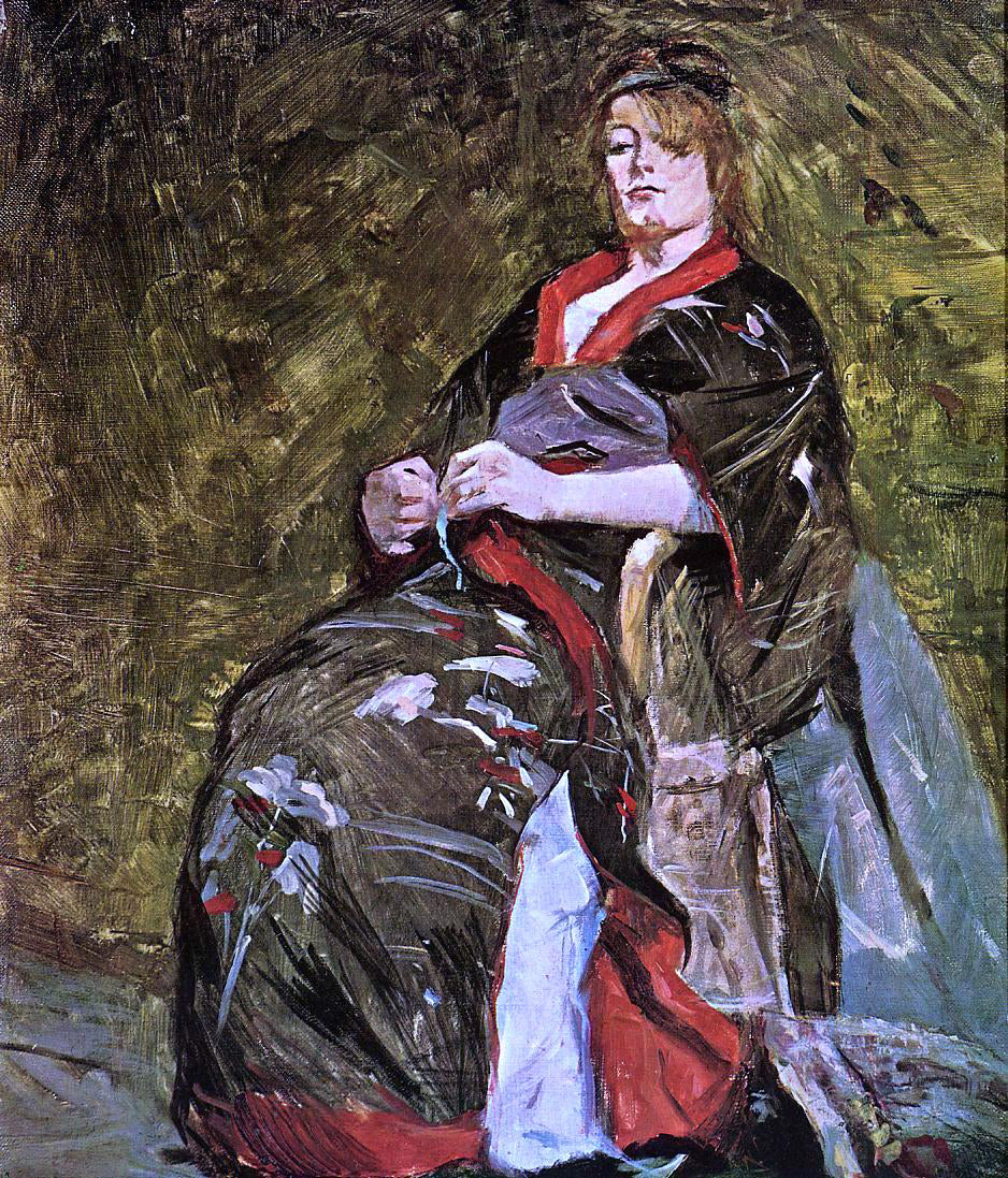 Henri De Toulouse-Lautrec Lili Grenier in a Kimono - Canvas Print