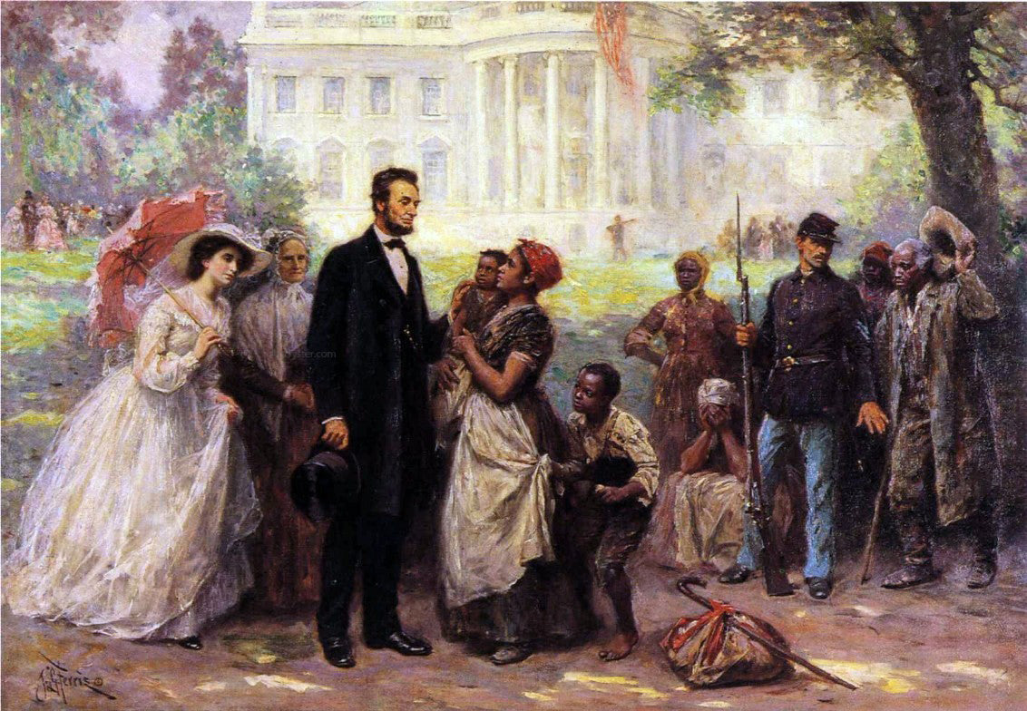 Jean-Leon Gerome Ferris Lincoln and the Contrabands, 1863 - Canvas Print
