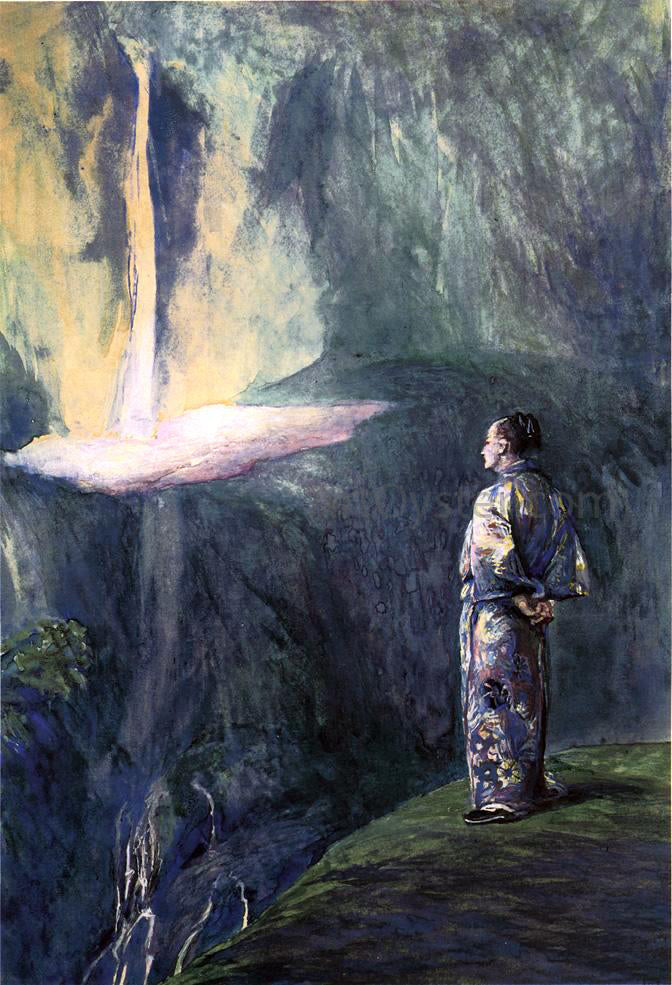 John La Farge Li-Tai-Pe and the Waterfall - Canvas Print