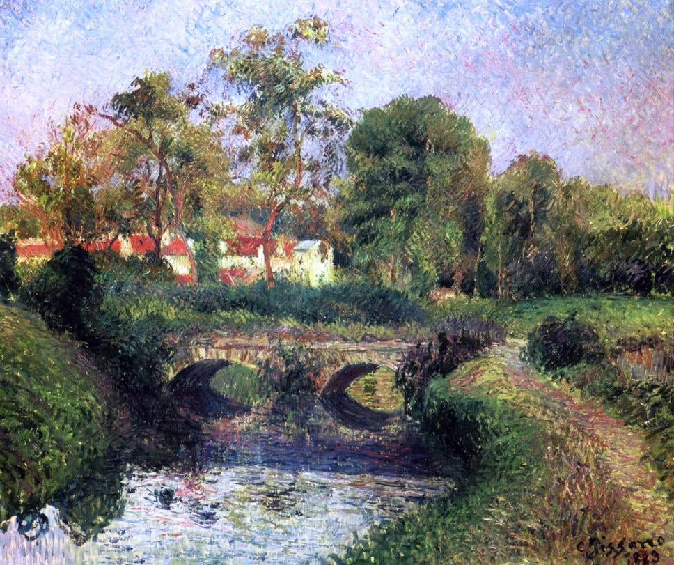Camille Pissarro Little Bridge on the Voisne, Osny - Canvas Print
