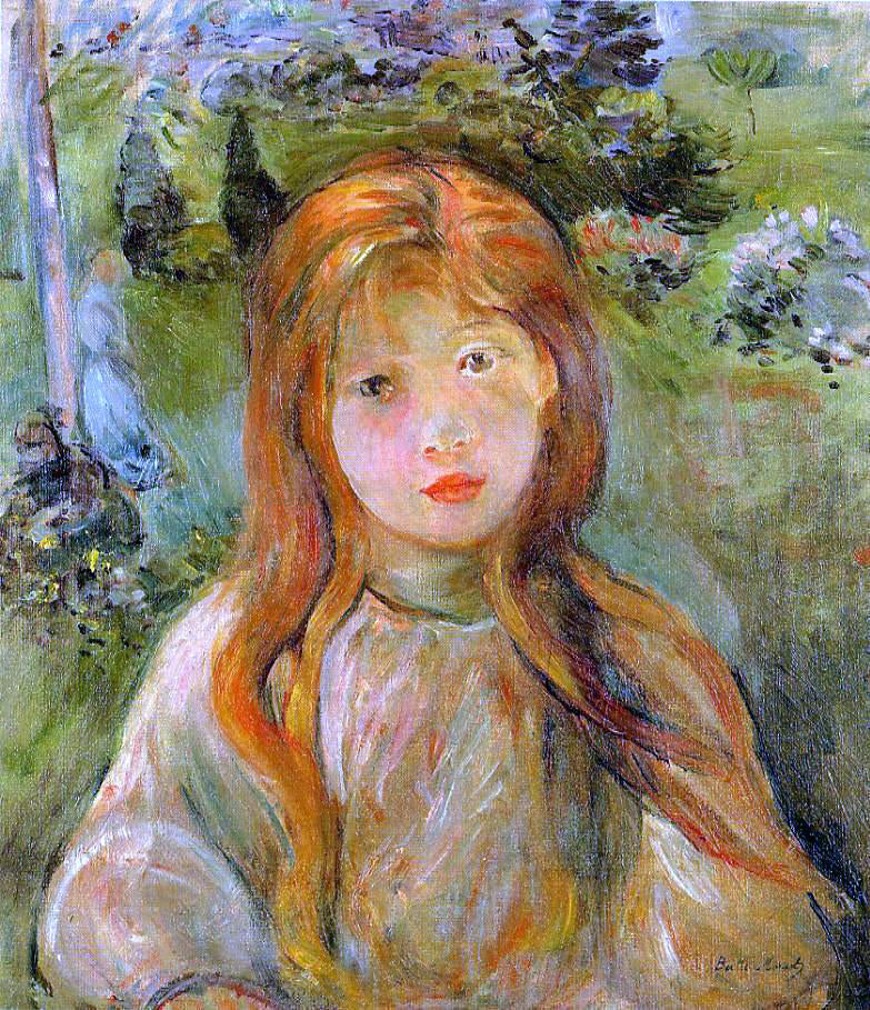 Berthe Morisot Little Girl at Mesnil (Jeanne Bodeau) - Canvas Print