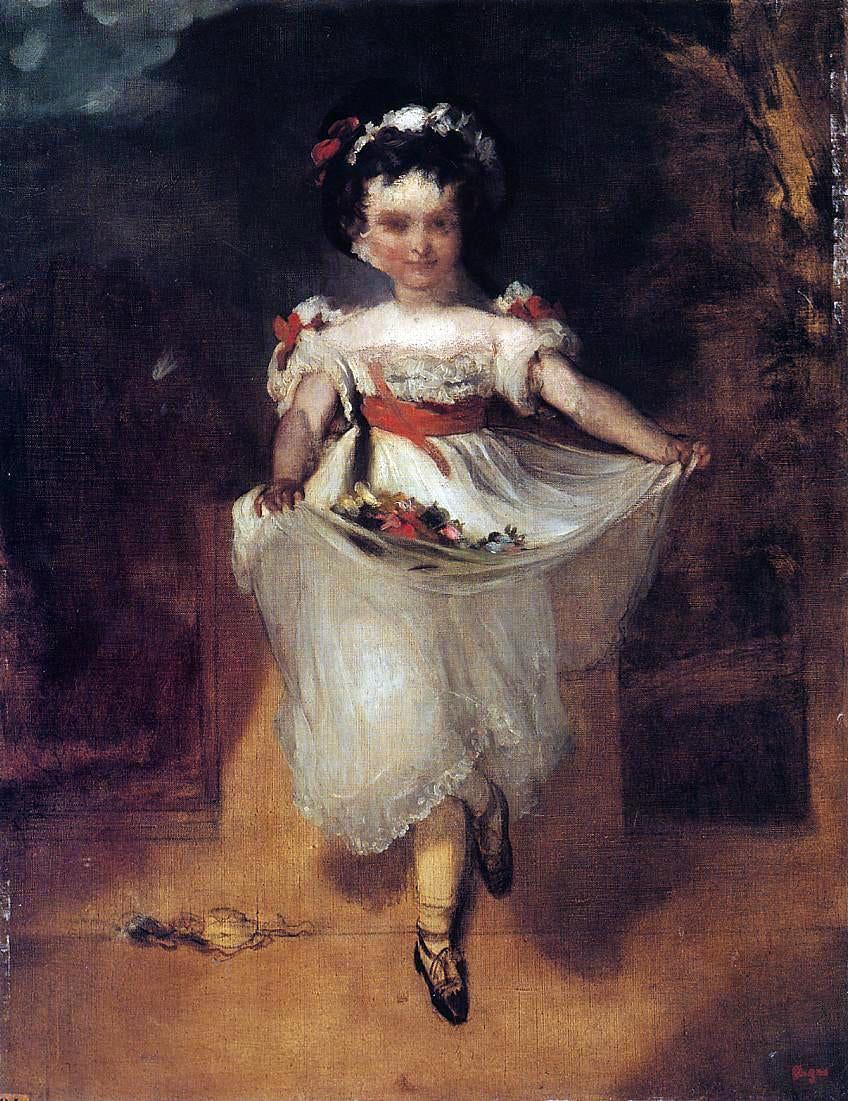 Edgar Degas Little Girl Carrying Flowers in Her Apron - Canvas Print