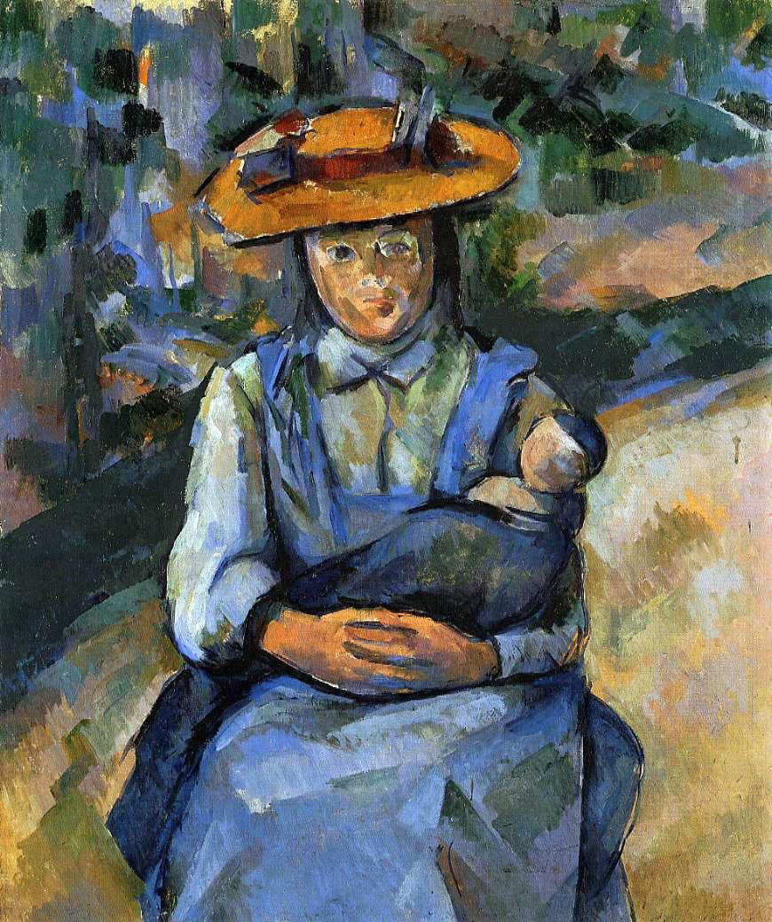 Paul Cezanne Little Girl with a Doll - Canvas Print